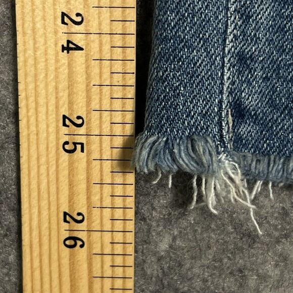 7 For All Mankind Luxe Vintage Ultra High Rise Slim Kick Jeans 25 Button Fly - Picture 9 of 17